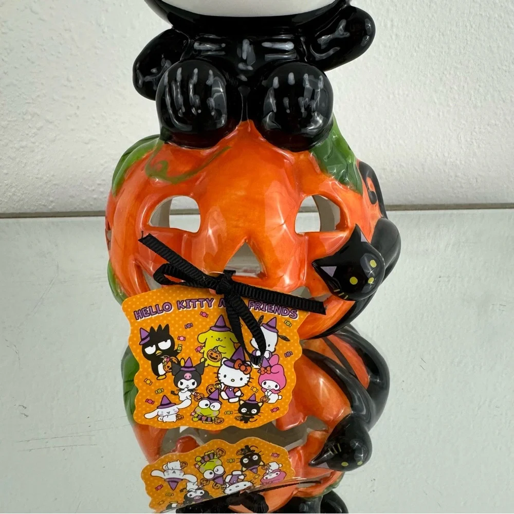 Hello Kitty Blue Sky Halloween Pumpkin Jack-O-Lantern Tea Light Candle Holder